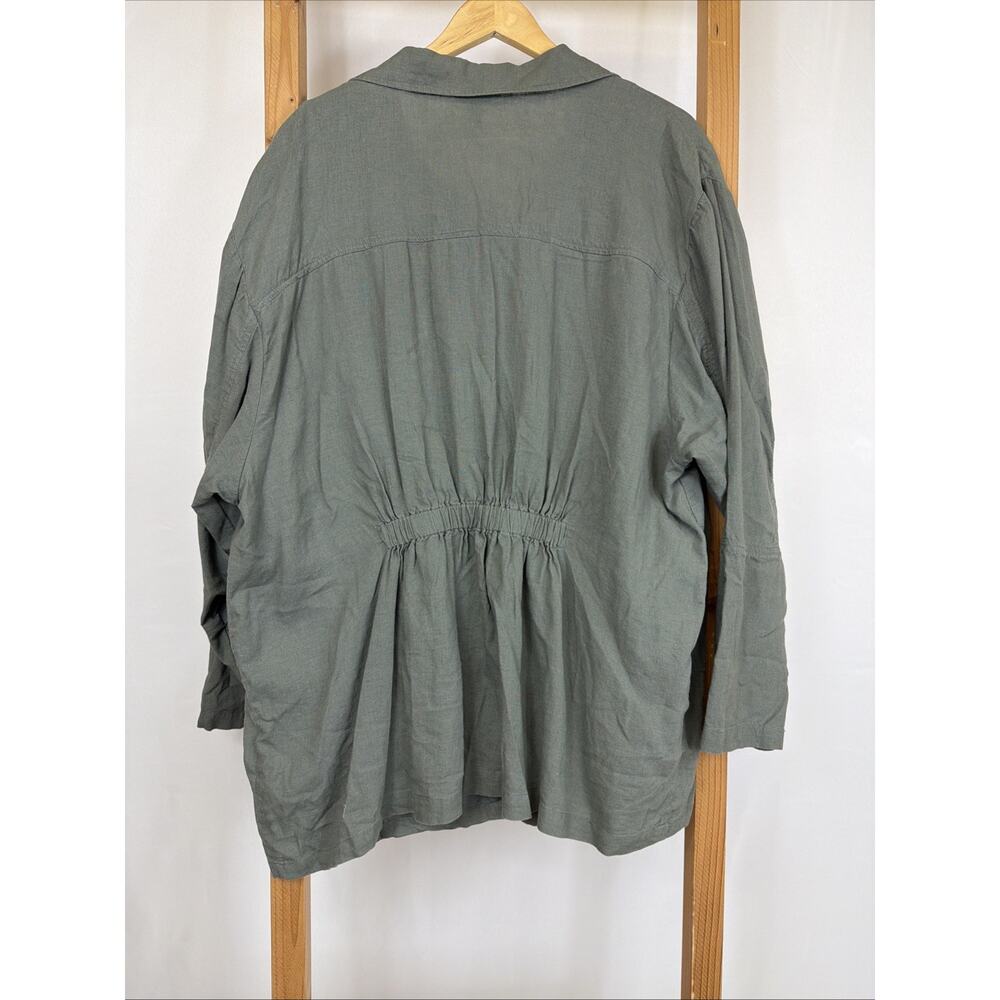 NWT Soya Concept Green Lightweight Button Up Jacket XL Long Sleeve Boho Shacket - Picture 6 of 12